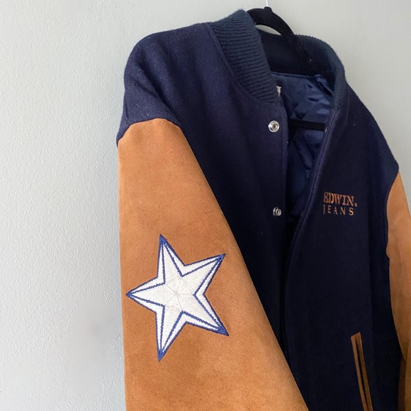 VINTAGE EDWIN JEANS VARSITY JACKET - Picture 2 of 3